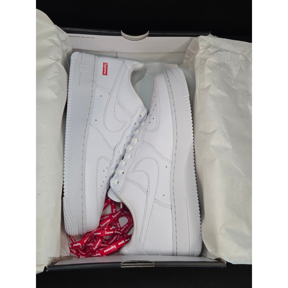 Nike Air Force 1 Low SP Supreme White Mens Size 9 CU9225-100 Box Logo Sneakers
